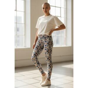 LuLaRoe Tall & Curvy Leggings TC – Blue Beige Brown